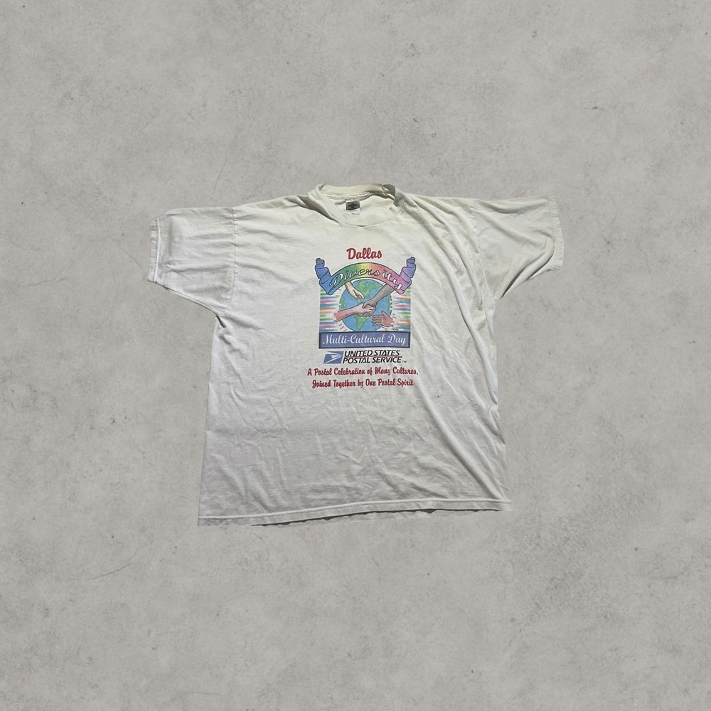 Vintage USPS Dallas Diversity Multi-Cultural Day T-Shirt XXL Fruit of the Loom‎